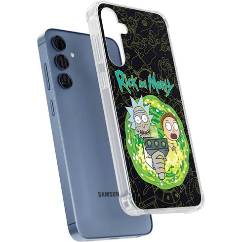Adult Swim Rick and Morty Portal Travel Galaxy A35 5G Clear Case